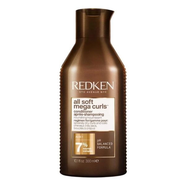 Redken All Soft Mega Curls Après Shampoing Soin Nourrissant Hydratant Pour Cheveux Bouclés Frisés Et Crépus 300ml