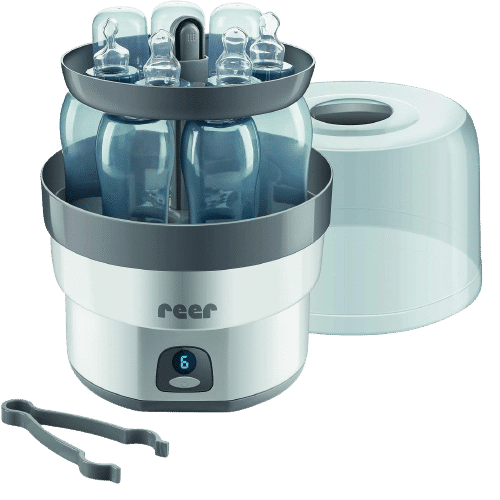 Reer VapoMax Grand Stérilisateur 36010 Espace pour 6 Flacons et Accessoires : 23.5 cm Hauteur 33.0 cm