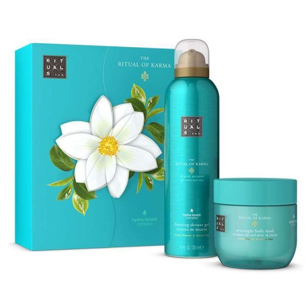 Rituals The Ritual of Karma Petit Coffret Cadeau Gel Douche Moussant 200 ml+Masque Corps Nuit 125 ml
