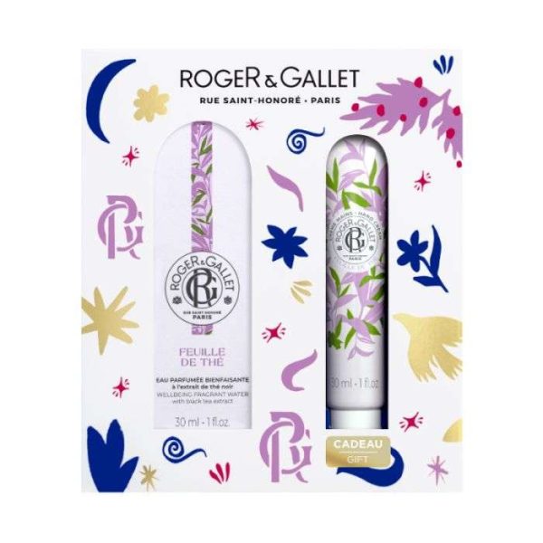 Roger et Gallet Coffret Feuille de Thé Eau Parfumée Bienfaisante 30 ml + Crème Mains 30 ml