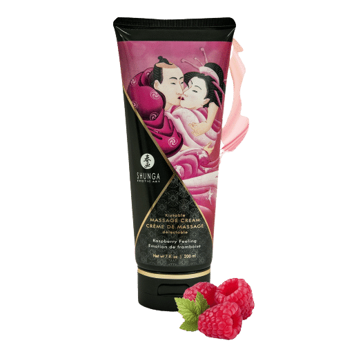 Shunga Crème de Massage Délectable Framboise Comestible 200 ml