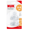 NUK First Choice Plus Tétines Physiologiques en Silicone Aucune Colique 2 pièces (Age 0 à 6 mois)