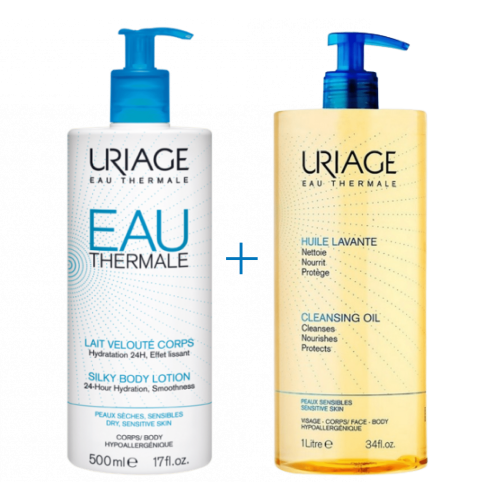 Uriage Duo Hydratation Intense à L'Eau Thermal Lait + Huile Lavante