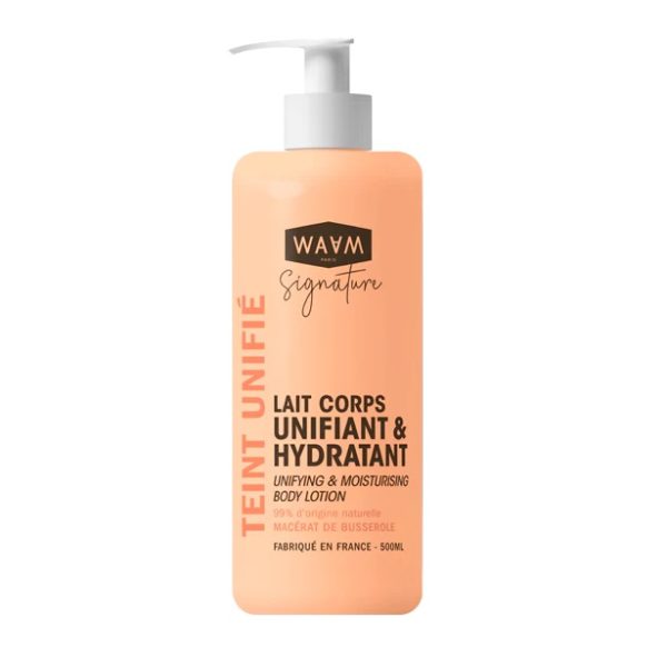 Waam Lait Corps Unifiant et Hydratant Anti Tache avec Macérat Busserole 500 ml