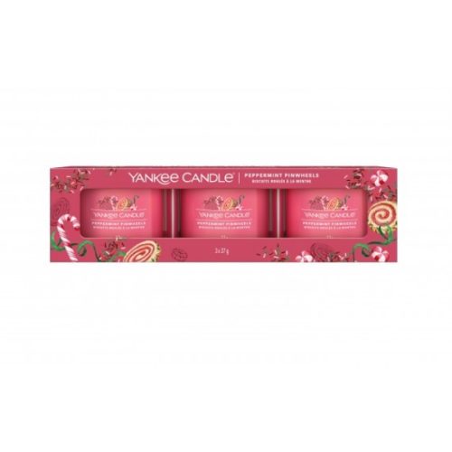 Yankee Candle Peppermint Pinwheels Coffret 3 Votives en Verre