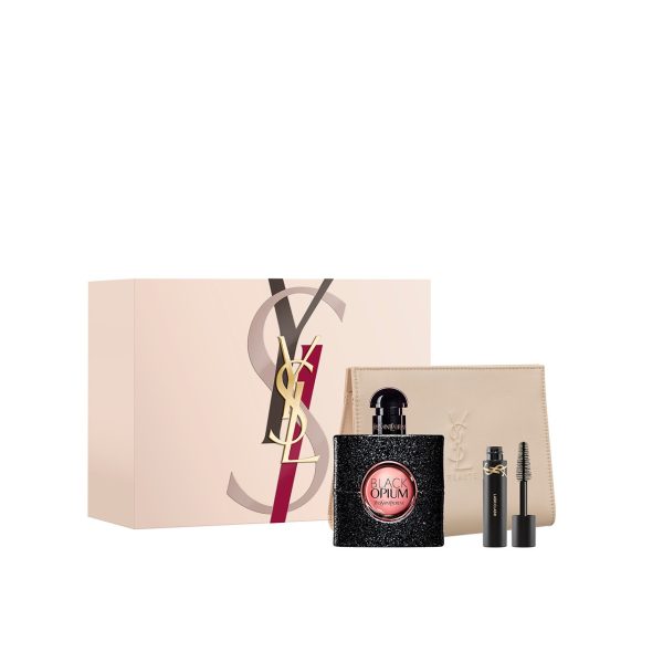 Yves Saint Laurent Black Opium Coffret Fêtes Eau de Parfum coffret femme EDP 50ml + Mini Lash Clash Black + Pochette.