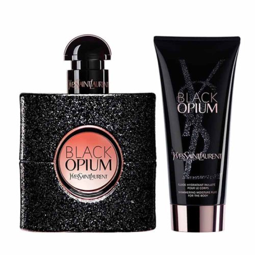 Yves Saint Laurent Black Opium Pour Femme Eau de Parfum 50 ml + Fluide Hydratant Pailleté Corps 50 ml